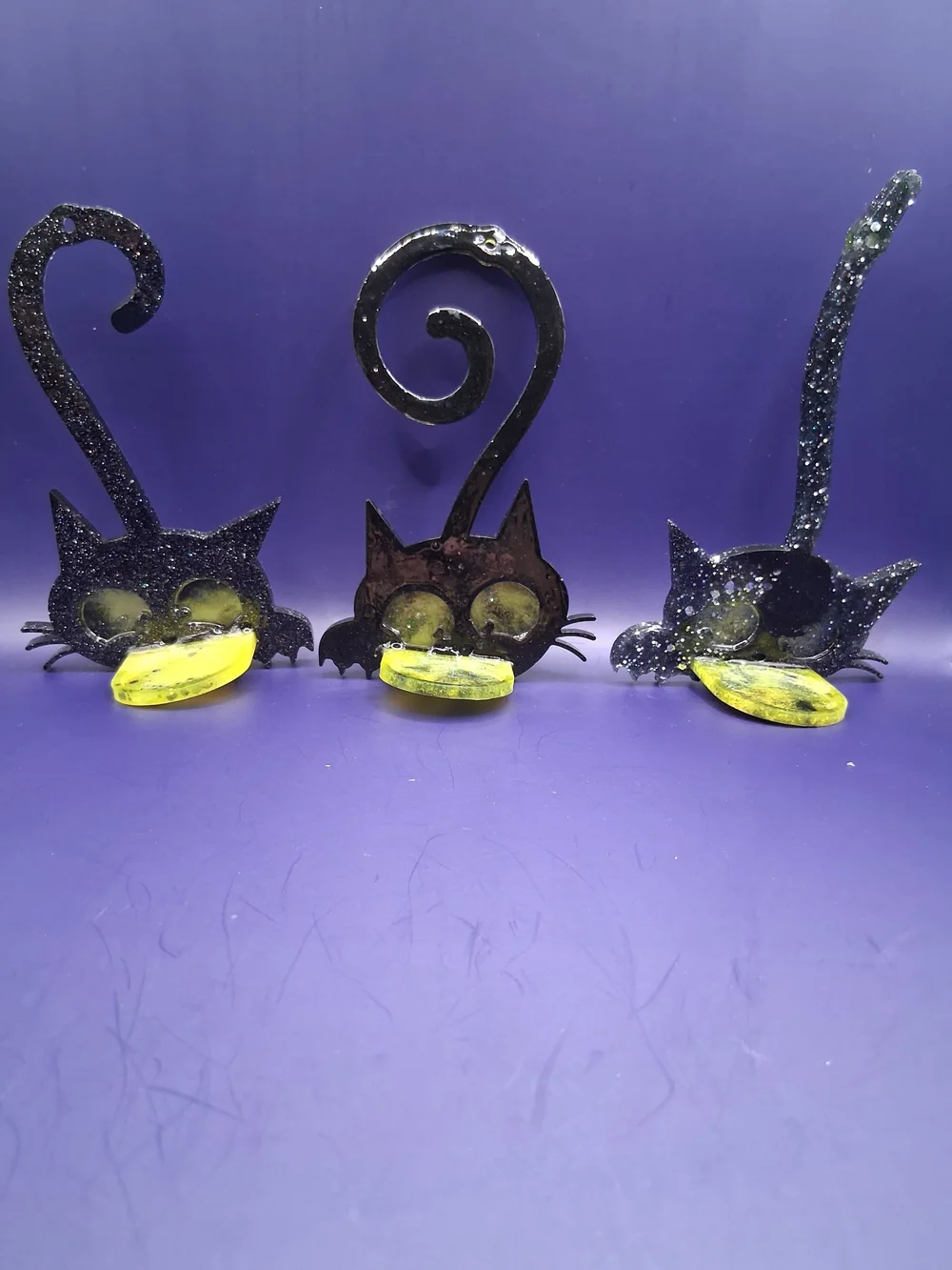 Decorative Black Cat Wall T-Light Holder - Set of 3